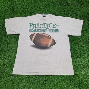 Vintage 90s Football Shirt L/XL 22x26 Gray Sports